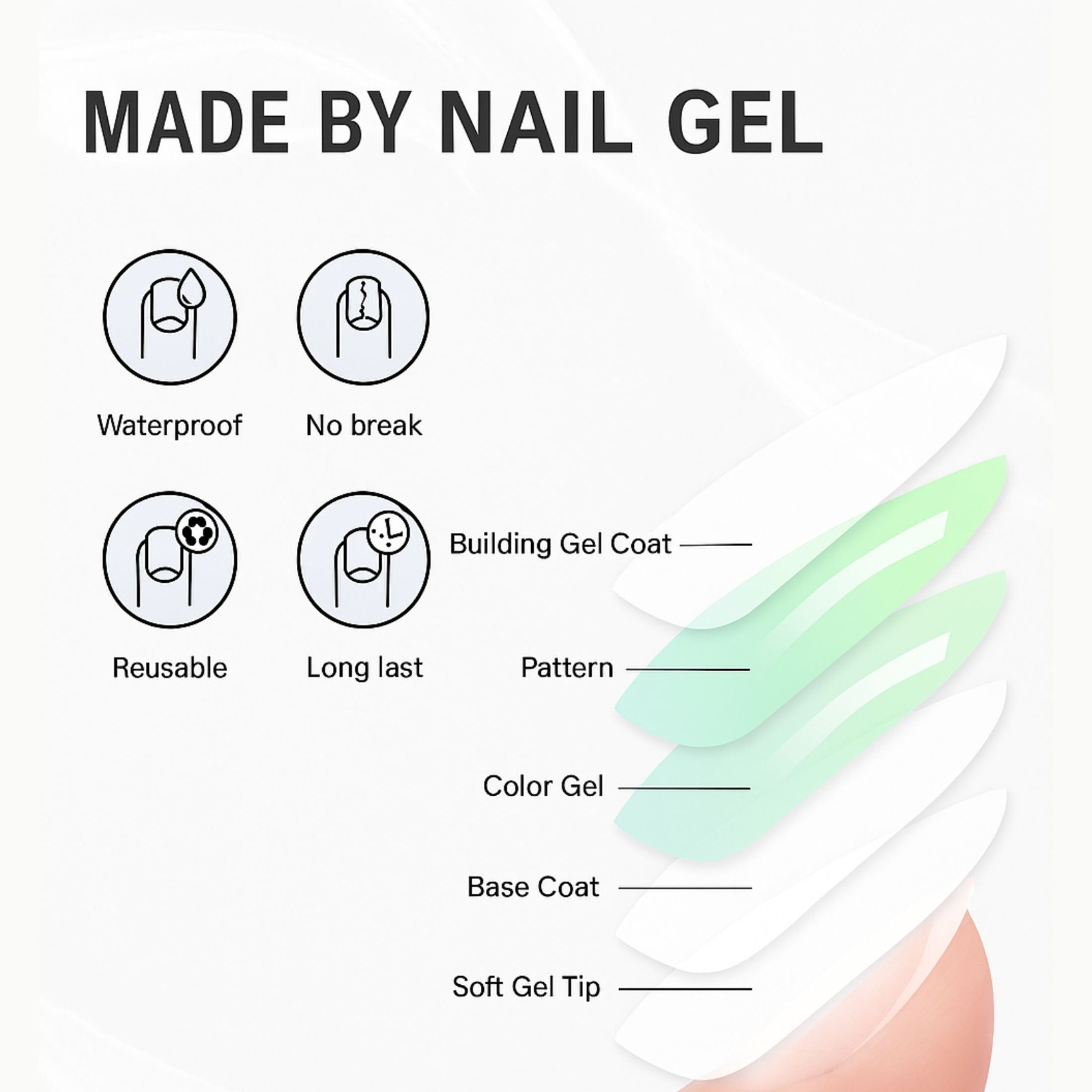 Latte-Square-Soft Gel Press On Nail-30pcs