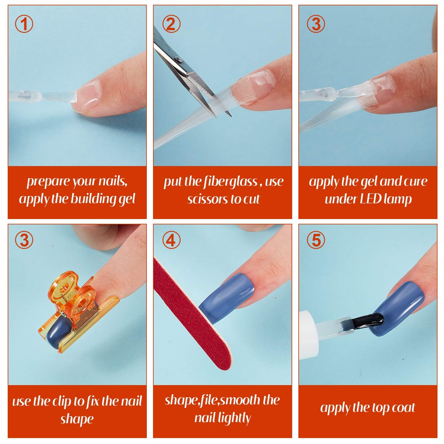 Pieces Fiber Nail Kit Nail Fiberglass Extension Set Nail Extension Fiber Kit for