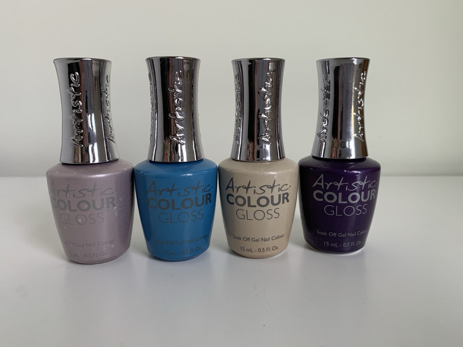 Artistic Colour Gloss Soak Off Gel Polish Lot Of 4- Holiday Colors