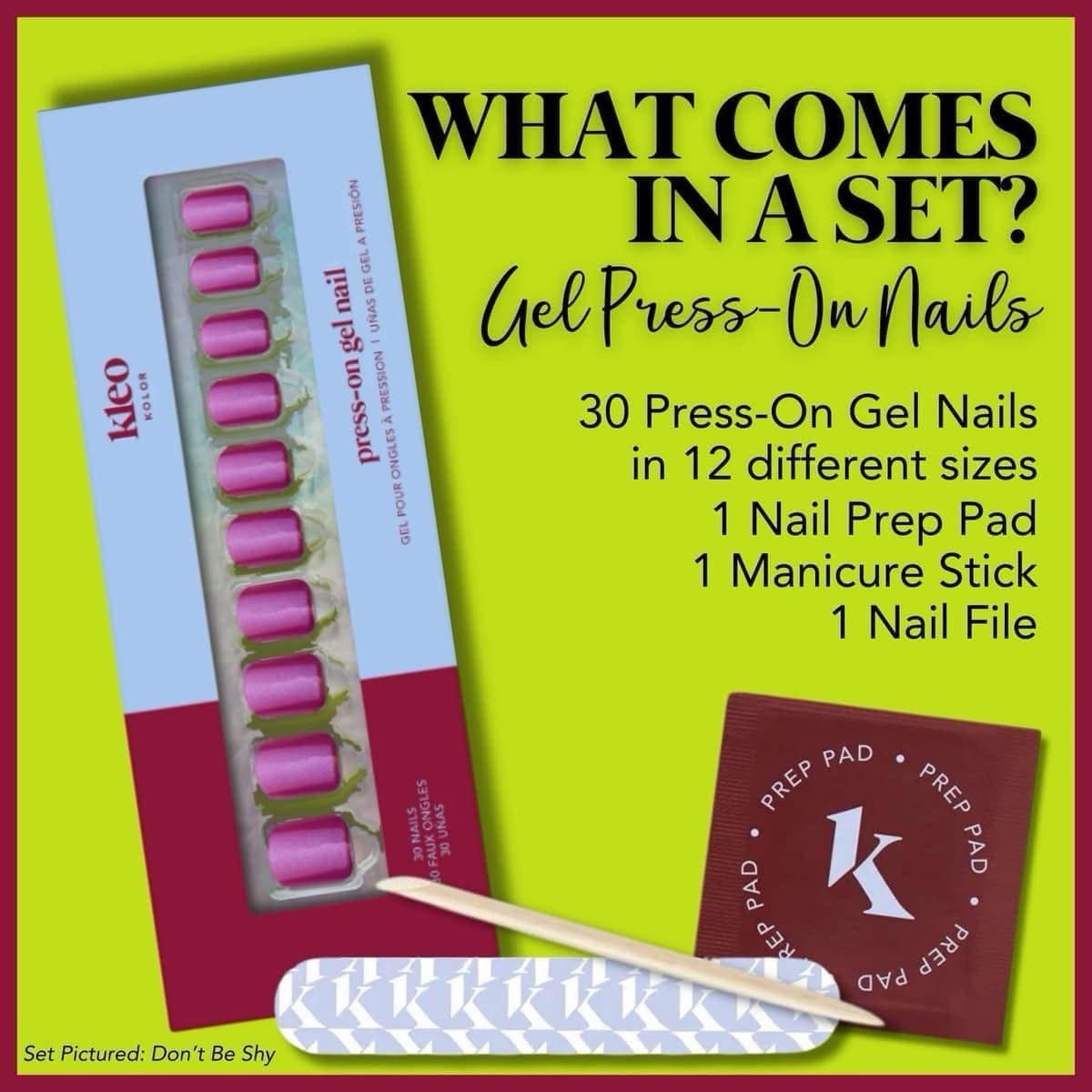 Kleo Kolor Press-On Gel Nails ~Lace Bloom~Brand New Unopened, 30 nails in box