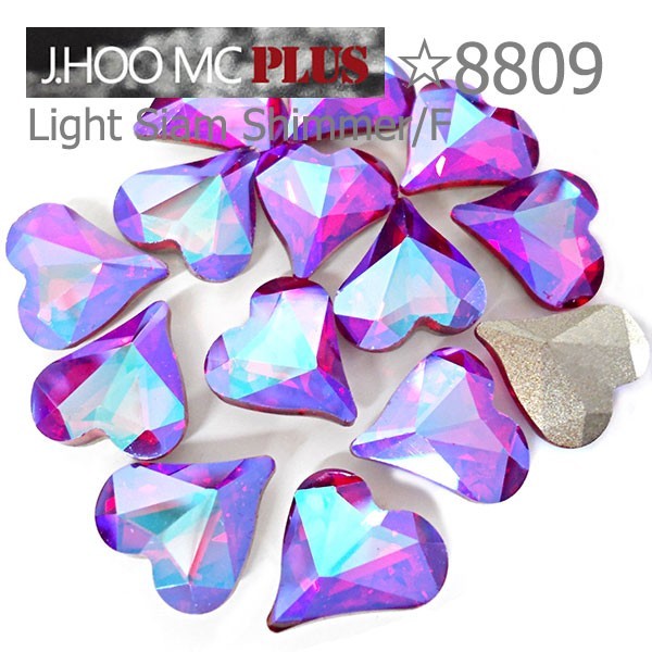 J.HOO Crystal 8809 Heart V-Cut Fancy Rhinestones 10x9mm Nail Art (4pcs)