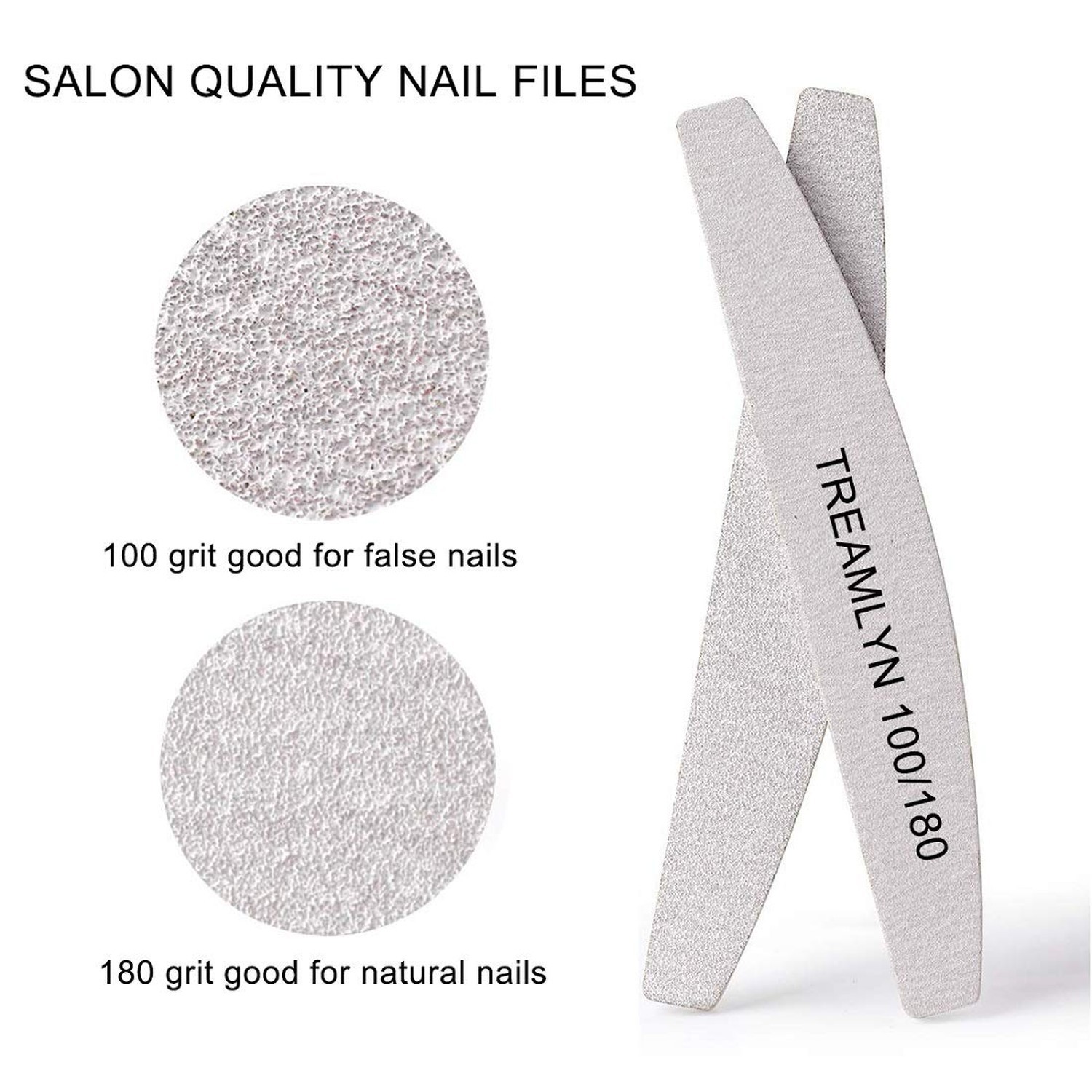 10 Pcs Rough Nail File 100/180 Grit, Heavy Duty Nail Files for Acrylic/Natura…