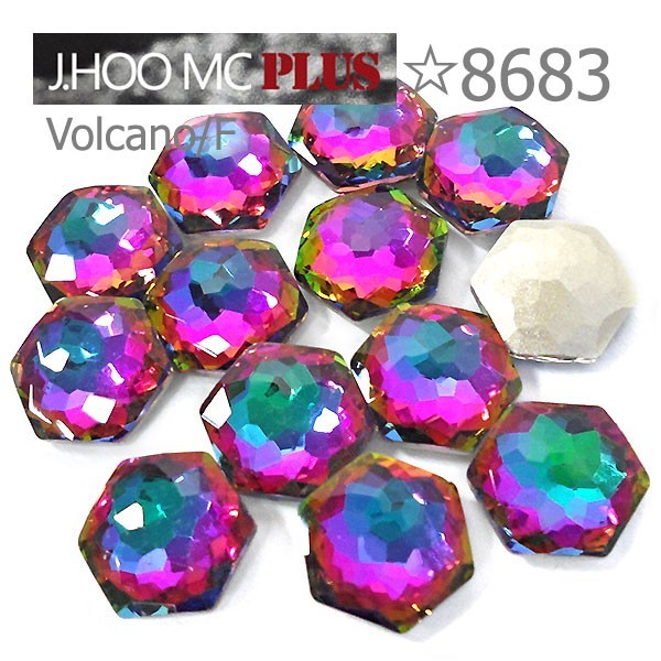 J.HOO Crystal 8683 Hexagon V-Cut Fancy Rhinestones 11.2x10mm Nail Art (4pcs)