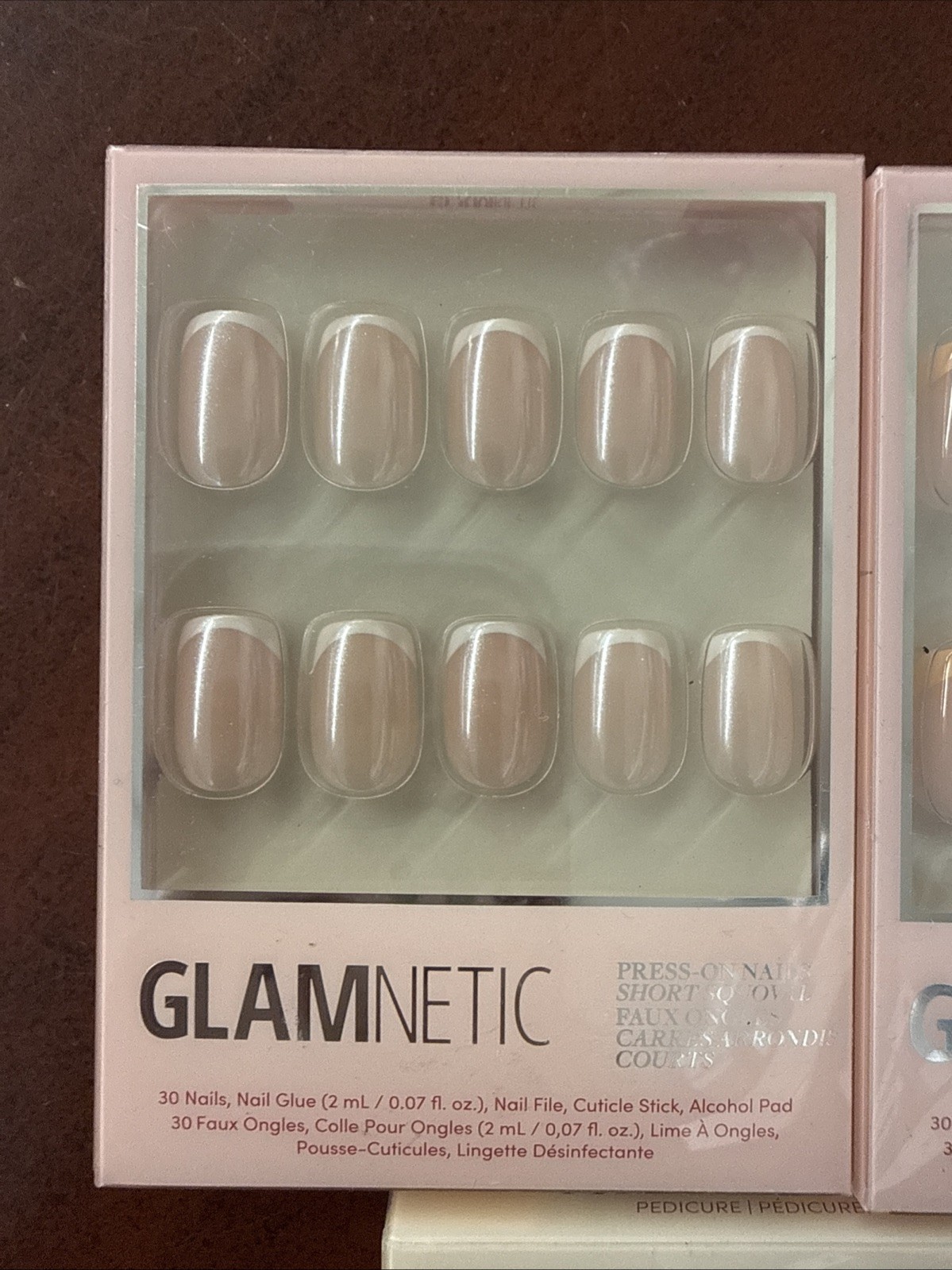Lot of 3 Sets of Glamnetic Press-On Nails 2 Short Squoval & 1 Toenails
