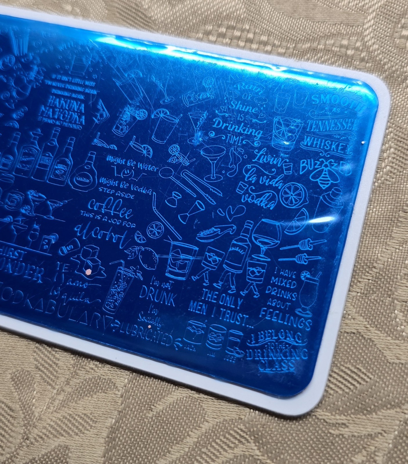 HTF Manitude Vodkabulary Nail Stamp Plate Alcohol Beer Cocktail Margarita Whiske