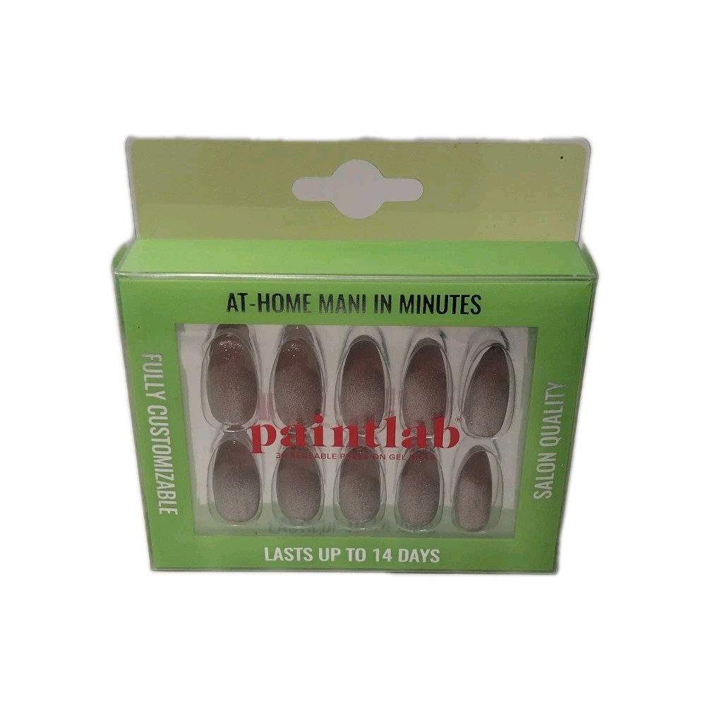 PaintLab 30pc Reusable Long Lasting GEL PRESS ON NAILS Medium Almond ROSE GOLD