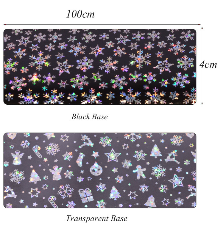 100x4cm Nail Sticker Snowflake Star Laser Glitter Christmas Transfer Foils NS28
