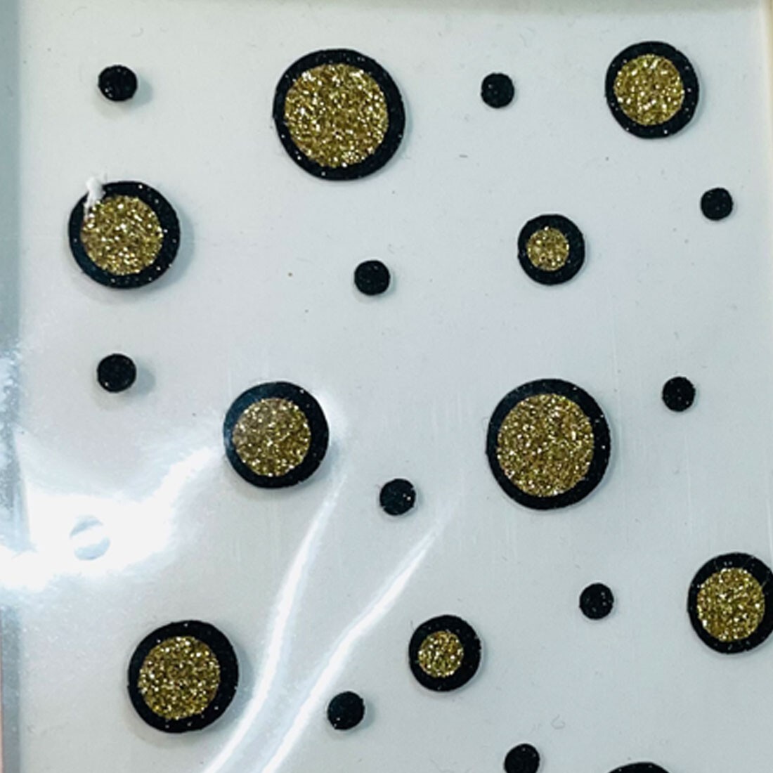Textured Point Nail Stickers Gold Circles 3D DIY Sparkle Made in Korea Craft