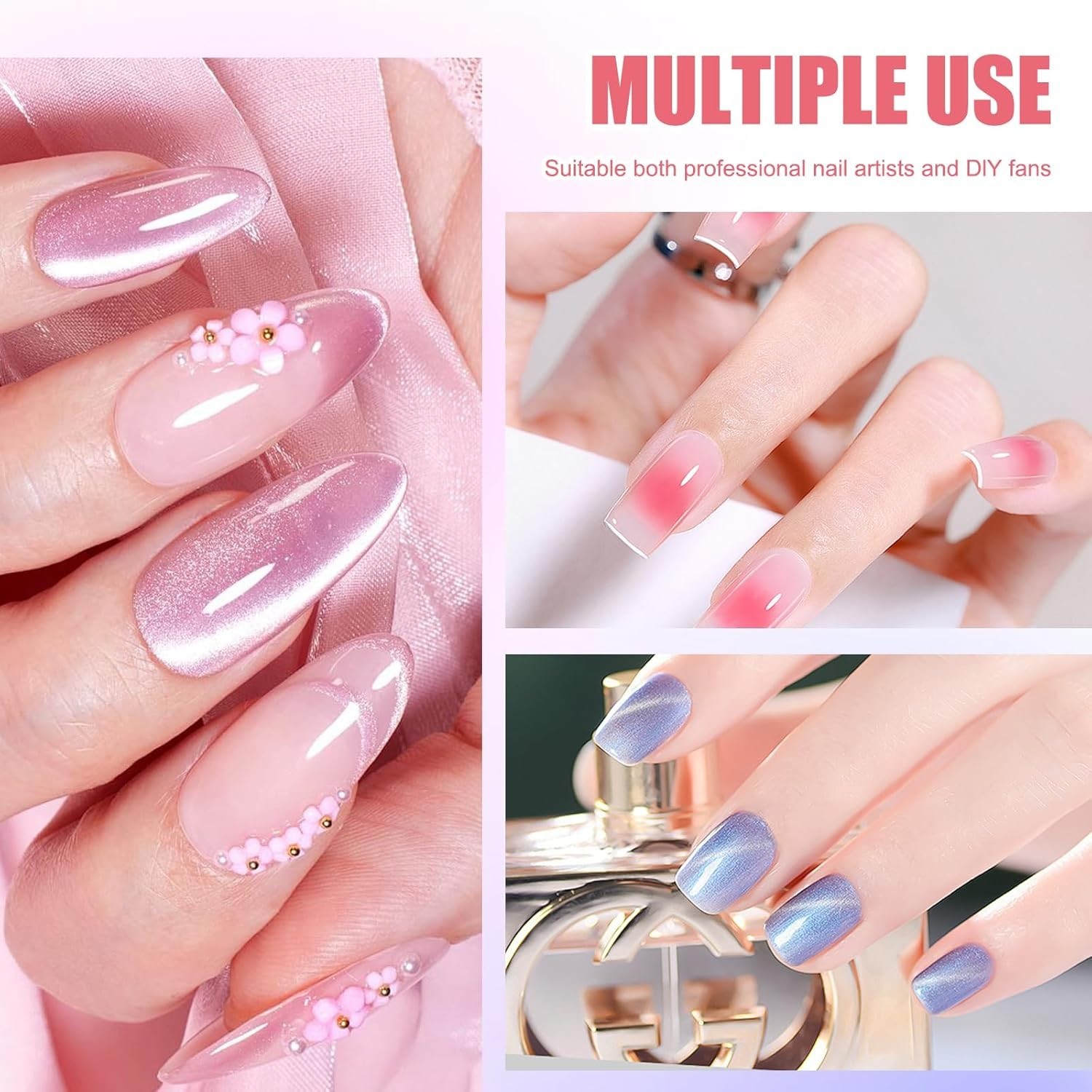 300pcs Nail Sponges for Ombre, White Nail Sponges, Delicate Feel, Good Penetrati