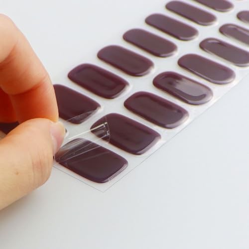 Semi Cured Gel Strips Nail Art Sticker Wrap Wine Red