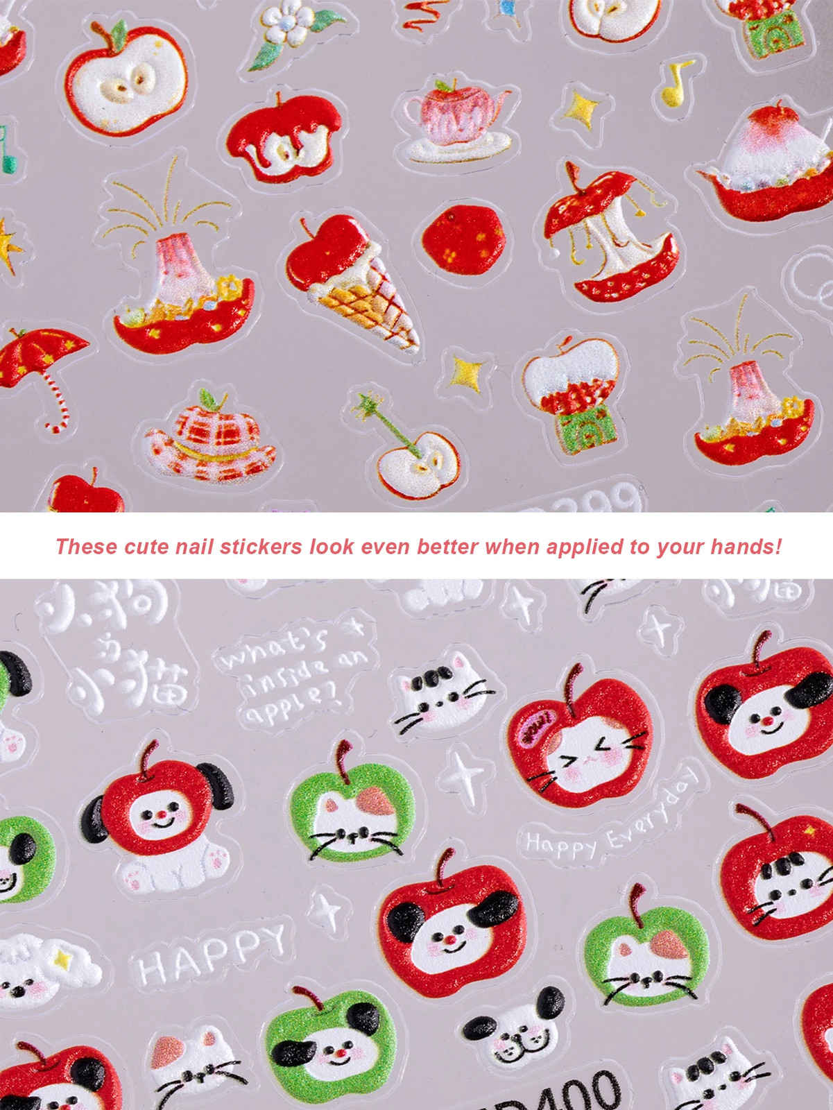 Pure Lace and Lace Nail Stickers 5D Embossed Sweet and Cool Cartoon Nail Sticker