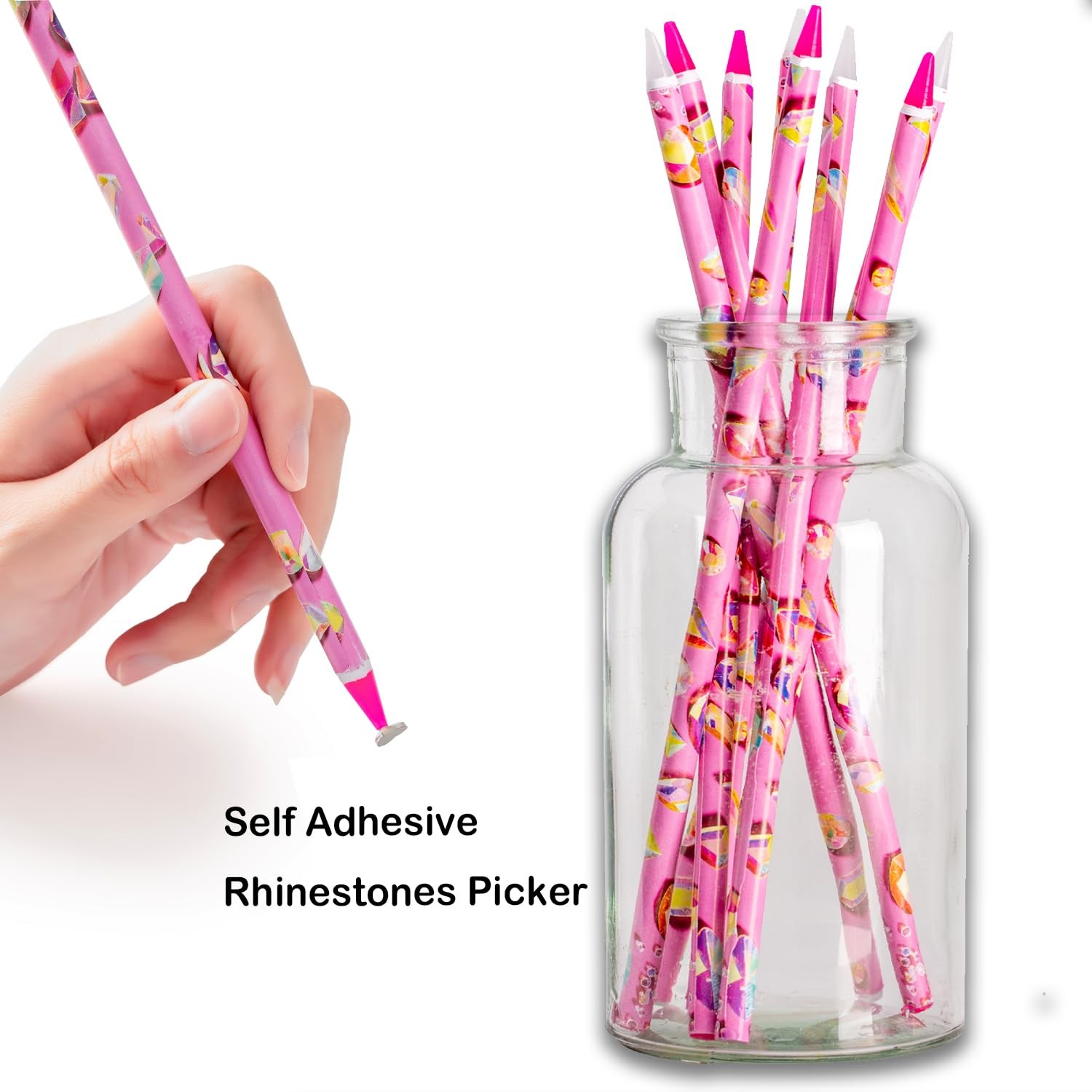 17Pcs Rhinestone Picker Tool Kit, Self-Adhesive Wax Pencil for Rhinestones an…