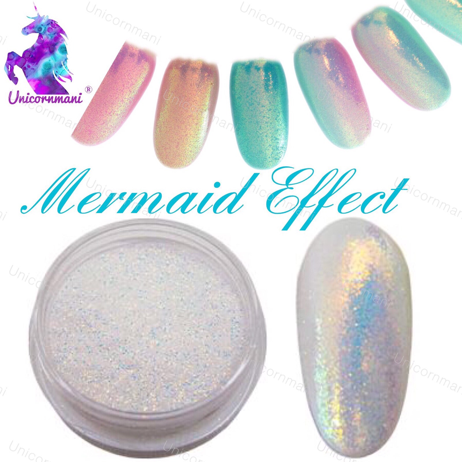 MERMAID EFFECT Pigment NAILS ART POWDER DUST IRIDESCENT Trend Glitter Mirror 5g