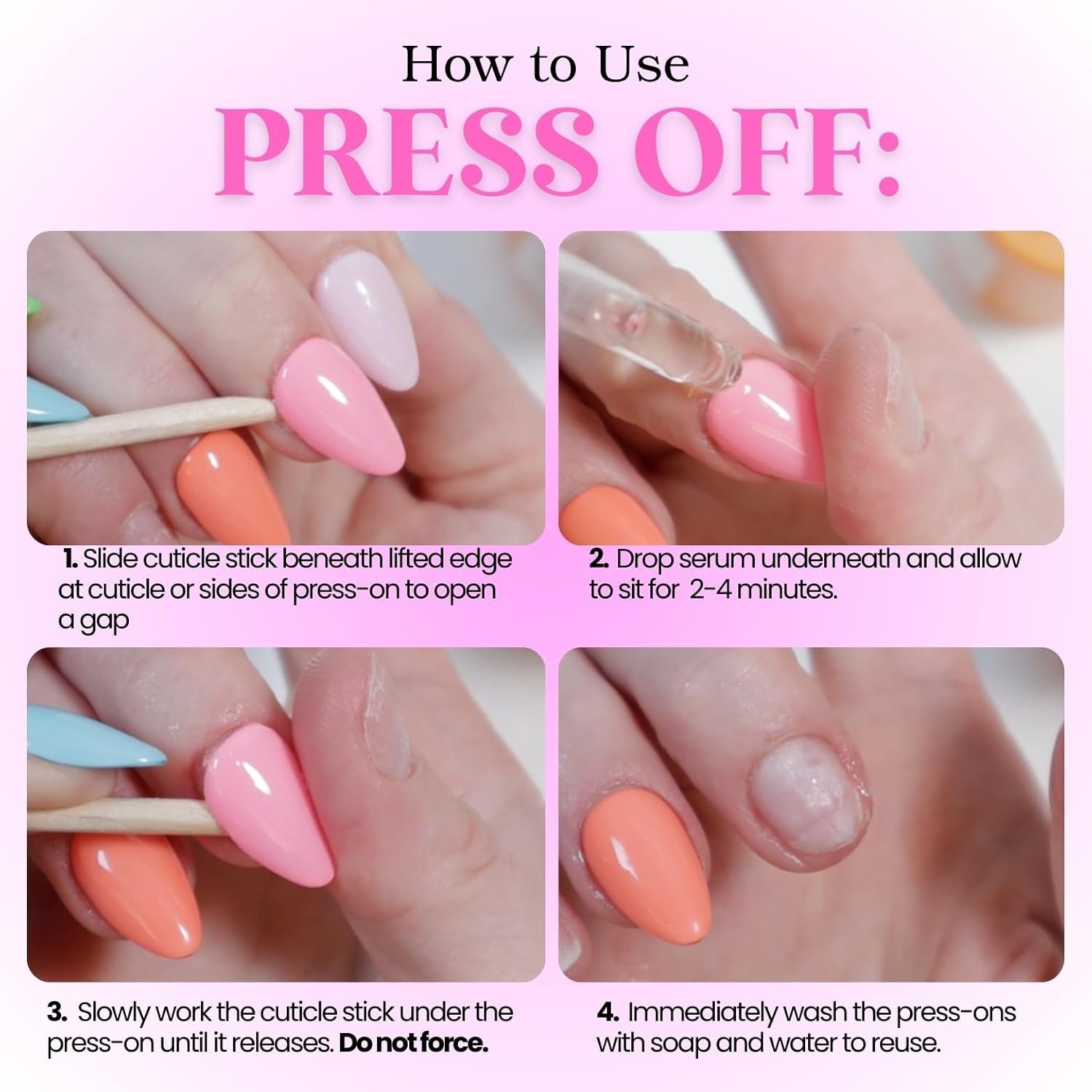 Press Off Nail Removal Serum – 30ml / 1oz Dropper Bottle | Gentle Press On Nail