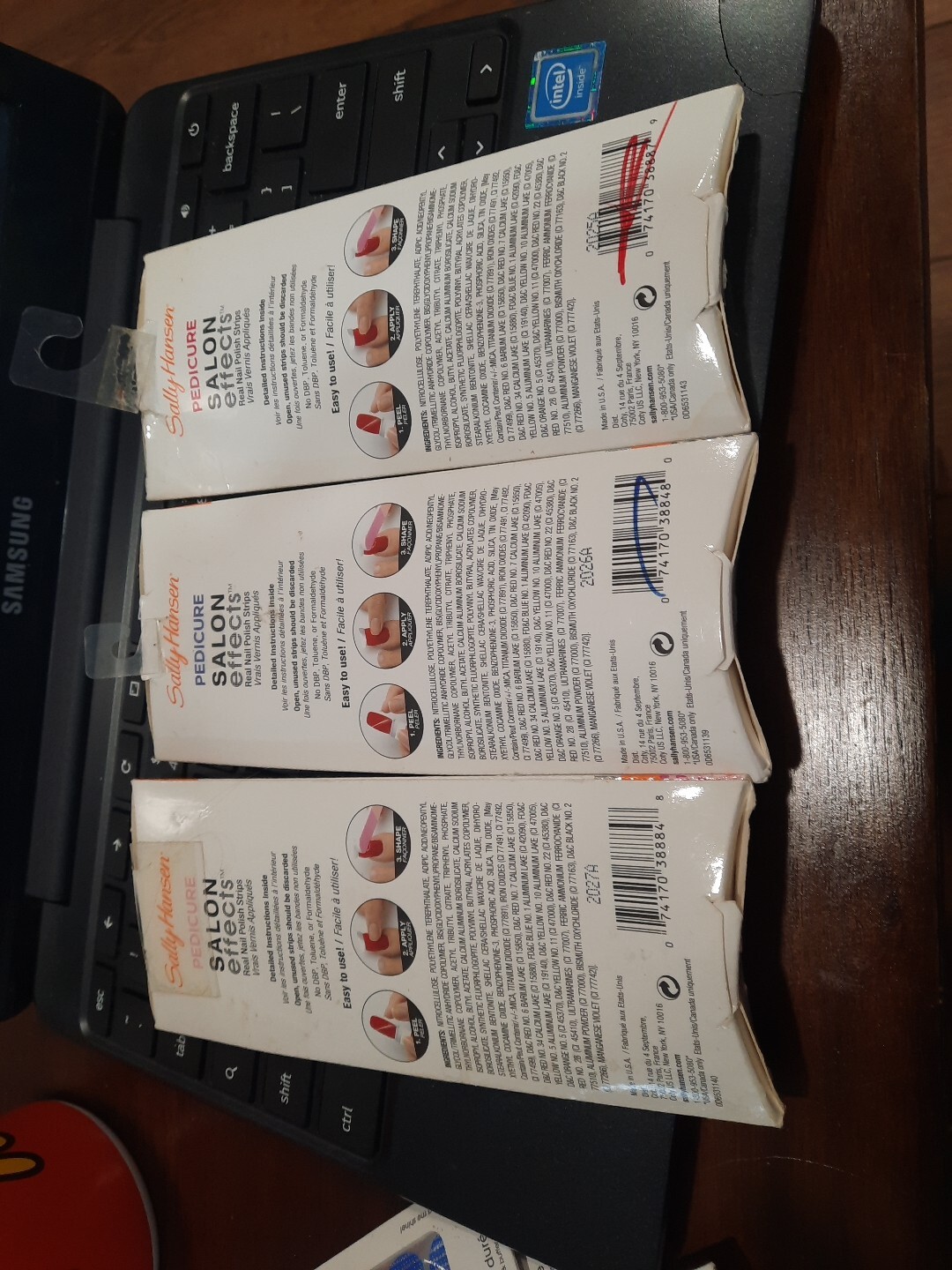 (Lot of 3) Sally Hansen Pedicure Salon Effects Strips, 301 Snake Rattle & Roll +