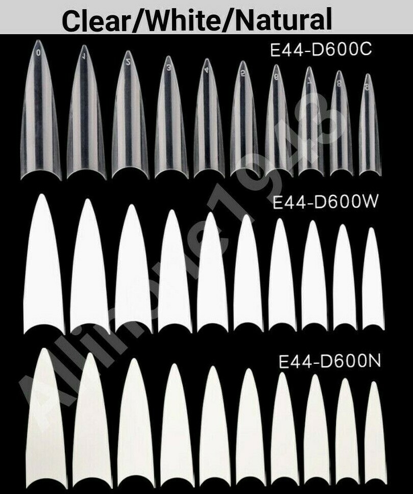 100/500Pc Stiletto/LongStiletto/Long Stiletto Curved Pointed False Nail Tips