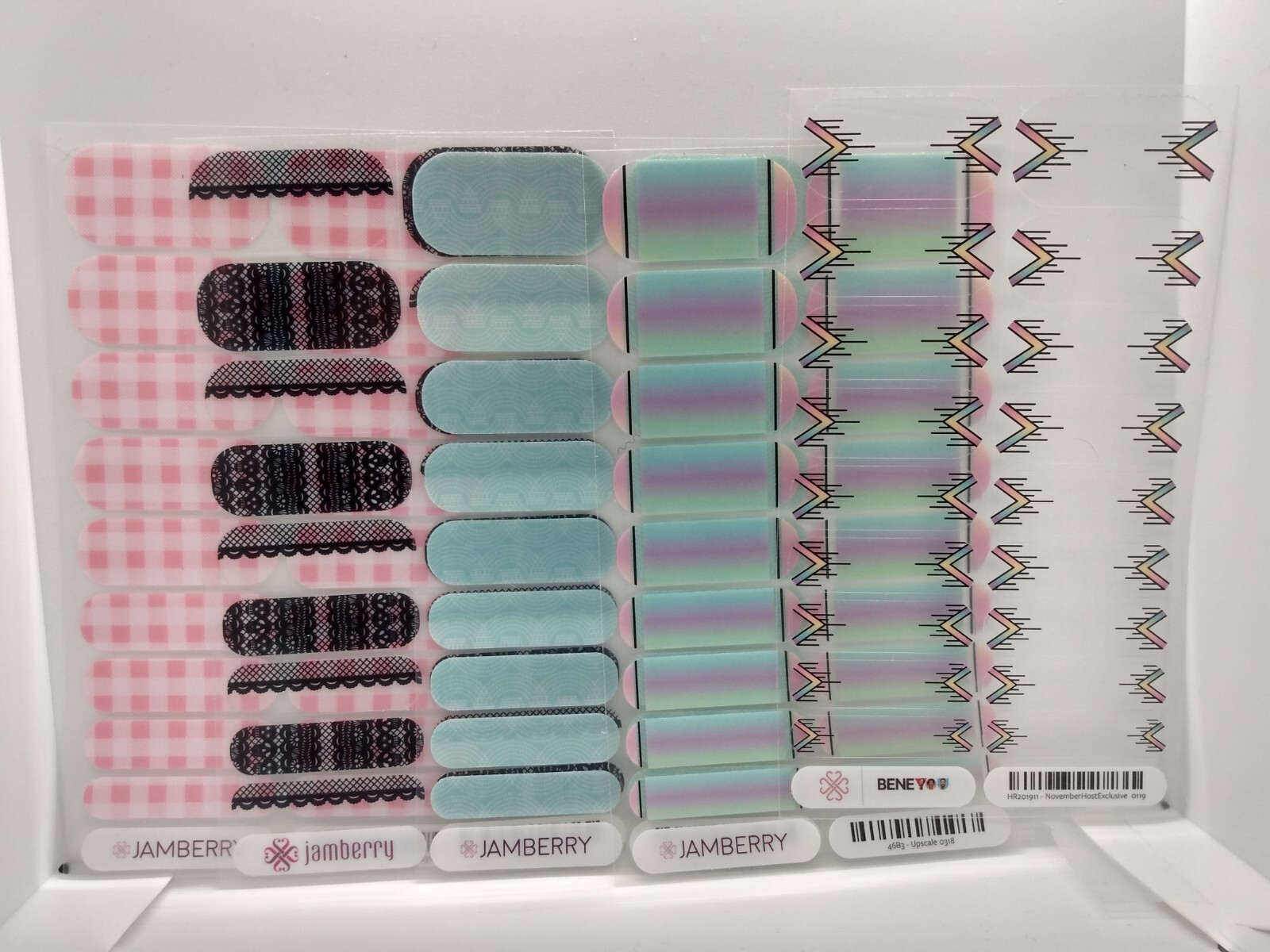 Jamberry Nail Wraps Full Sheets – Pastel Rave Summer Spring Lot of 5