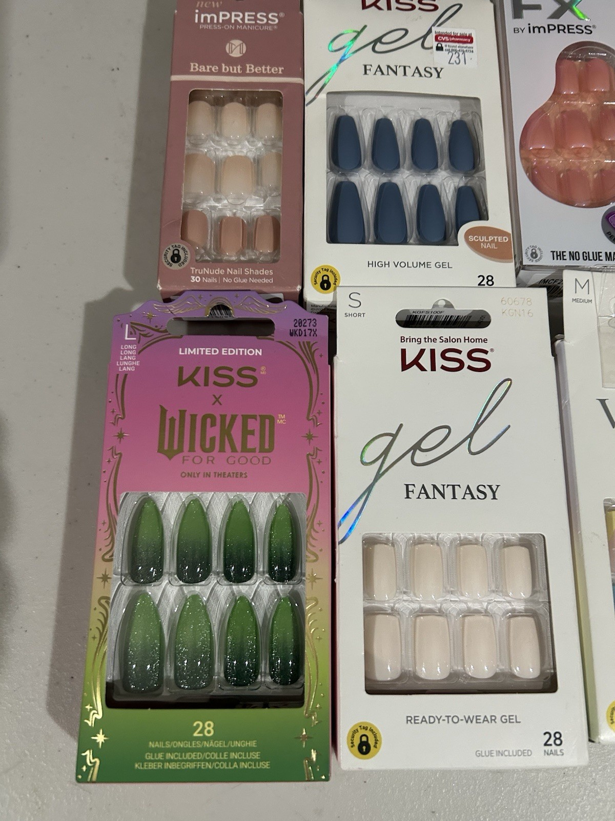 Lot of (6) KISS and imPress Assorted Nail Sets
