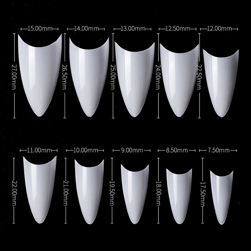 500x False Nail Tips Stiletto Coffin Oval Almond Square Nail Acrylic False Nails