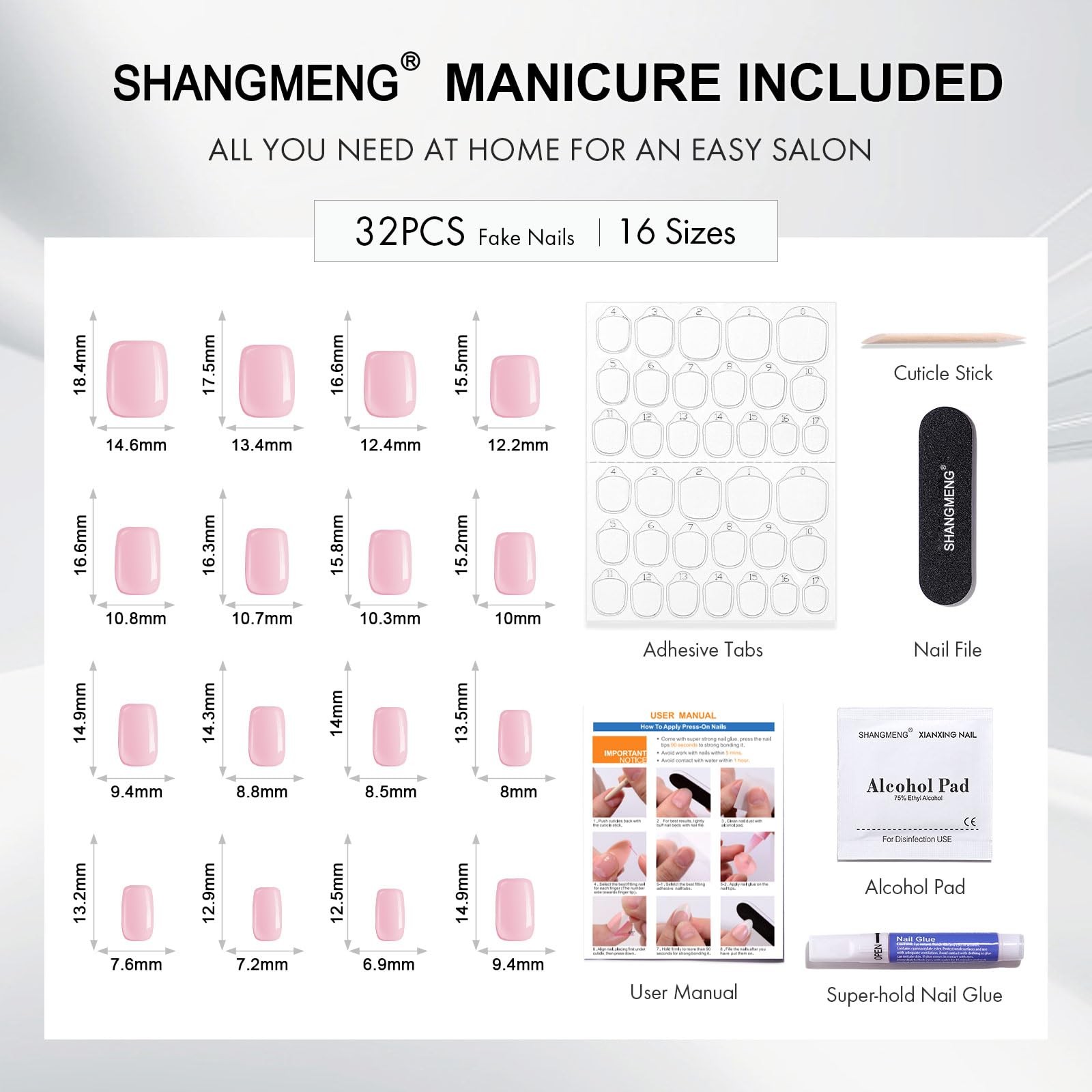 Black French Tip Press on Nails Square – Soft Gel Press on Nails Short, Fit P…
