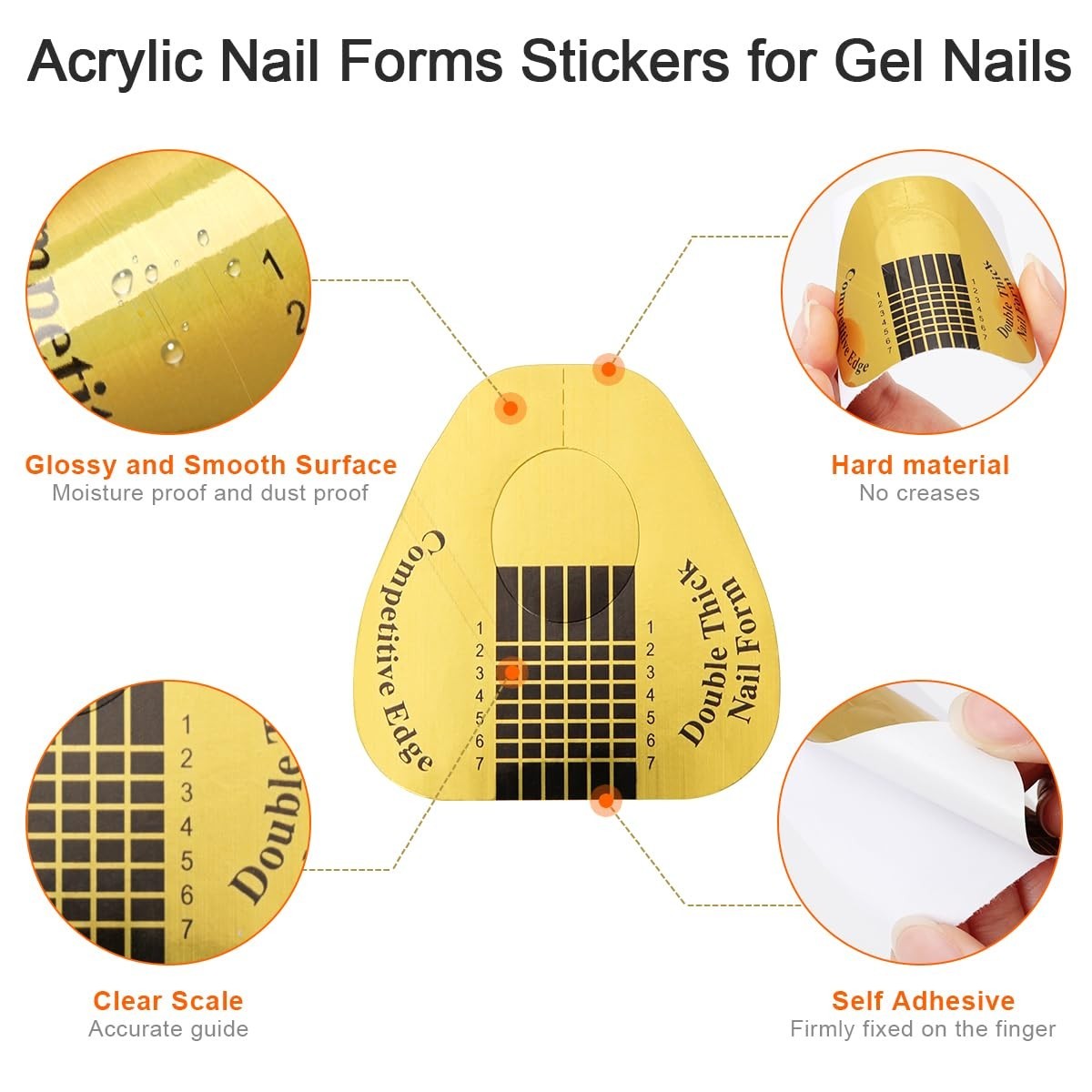 200 PCS Nail Forms for Builder Gel, Self-adhesive Nail Extension Forms for DI…