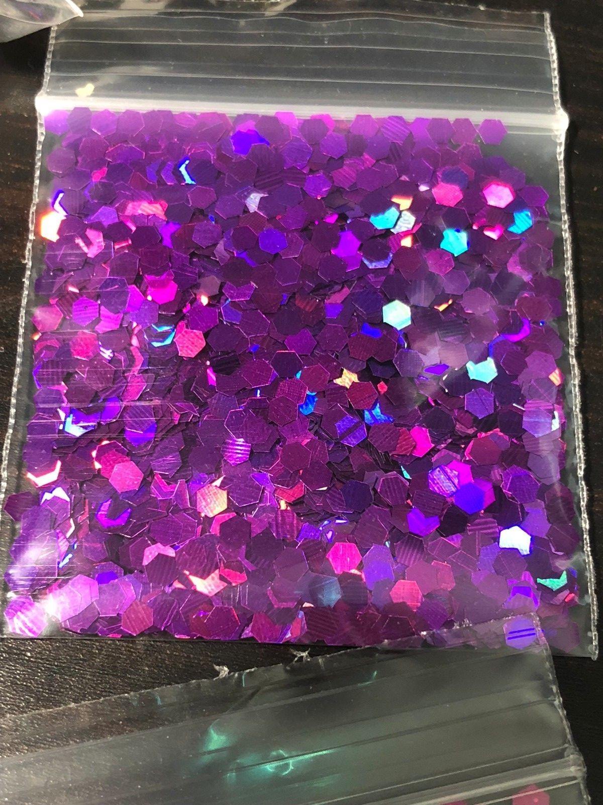 Solvent Resistant 3MM HEXGON Shape Holographic You Choose Color Nail US Seller