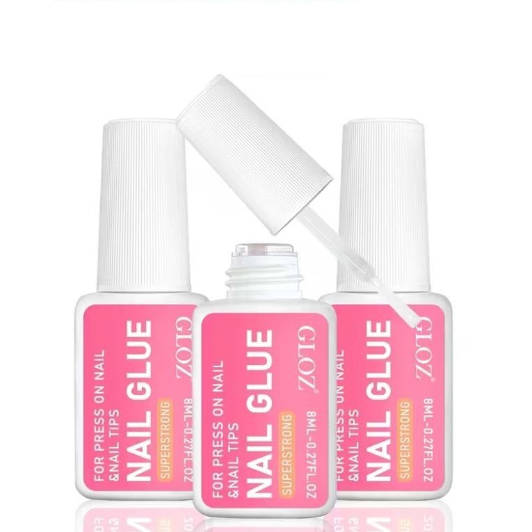 Nail Bond Glue 3-Pack Super Strong Brush On Glue For Press-On Tips Acrylic Nails