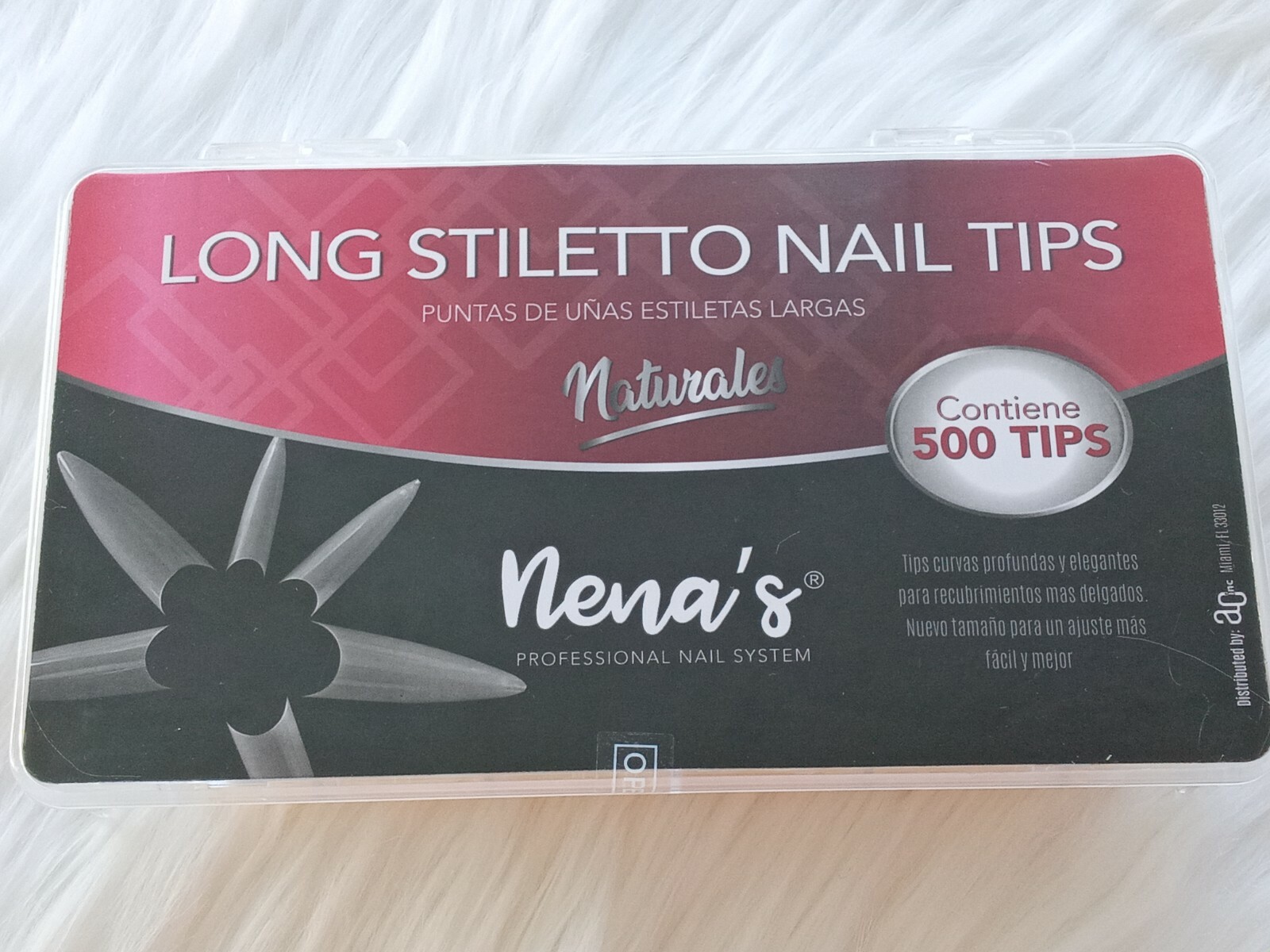 Nena’s Long Stiletto Nail Tips ,”Pick your Color. “Clear or Natural”500 per Box.