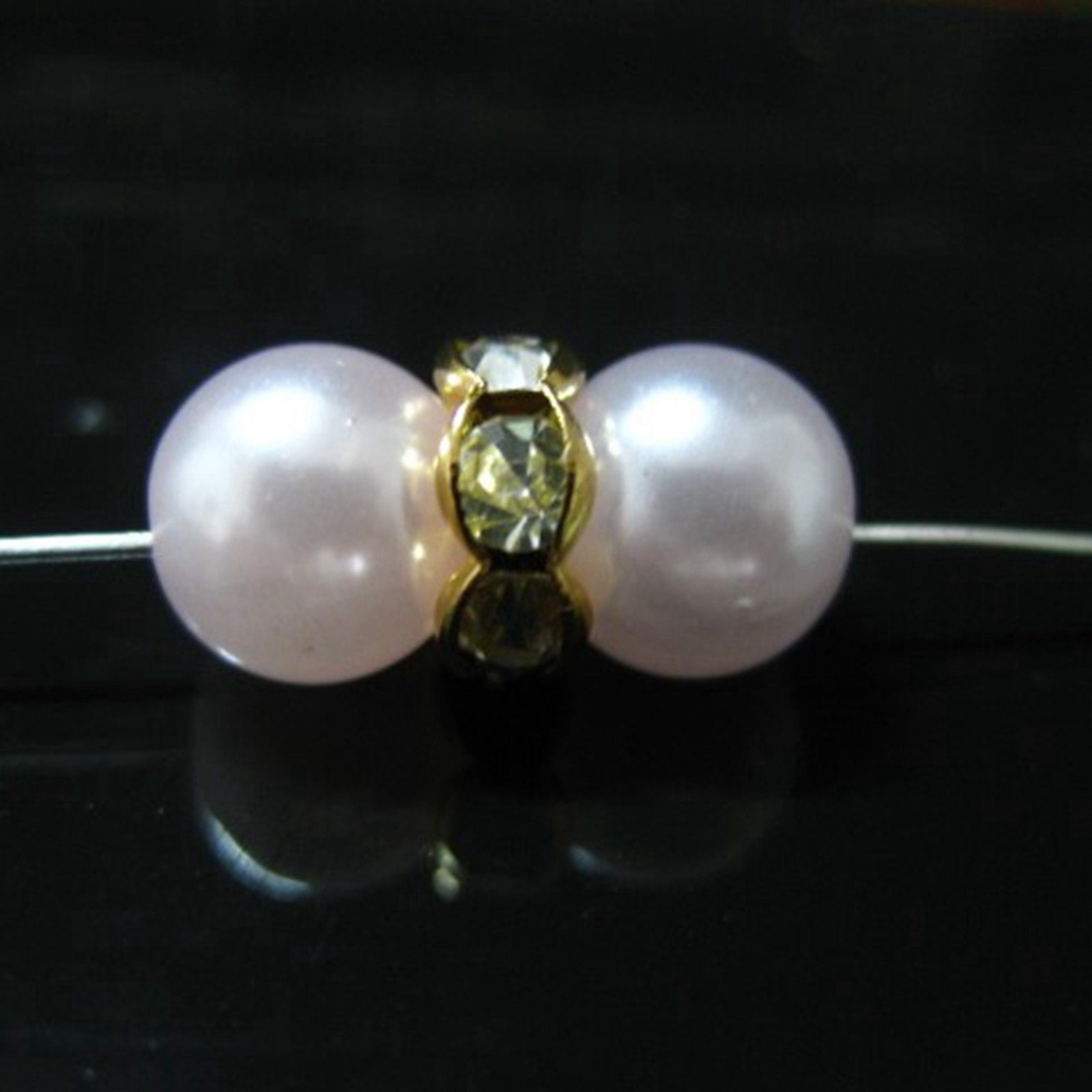 100 Gold Flower Crystal Rhinestone Rondelle Spacers Beads 6mm 8mm 10mm