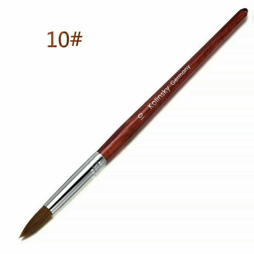 Red Wood Handle Kolinsky Sable Nail Brush Round Acrylic Manicure Tool