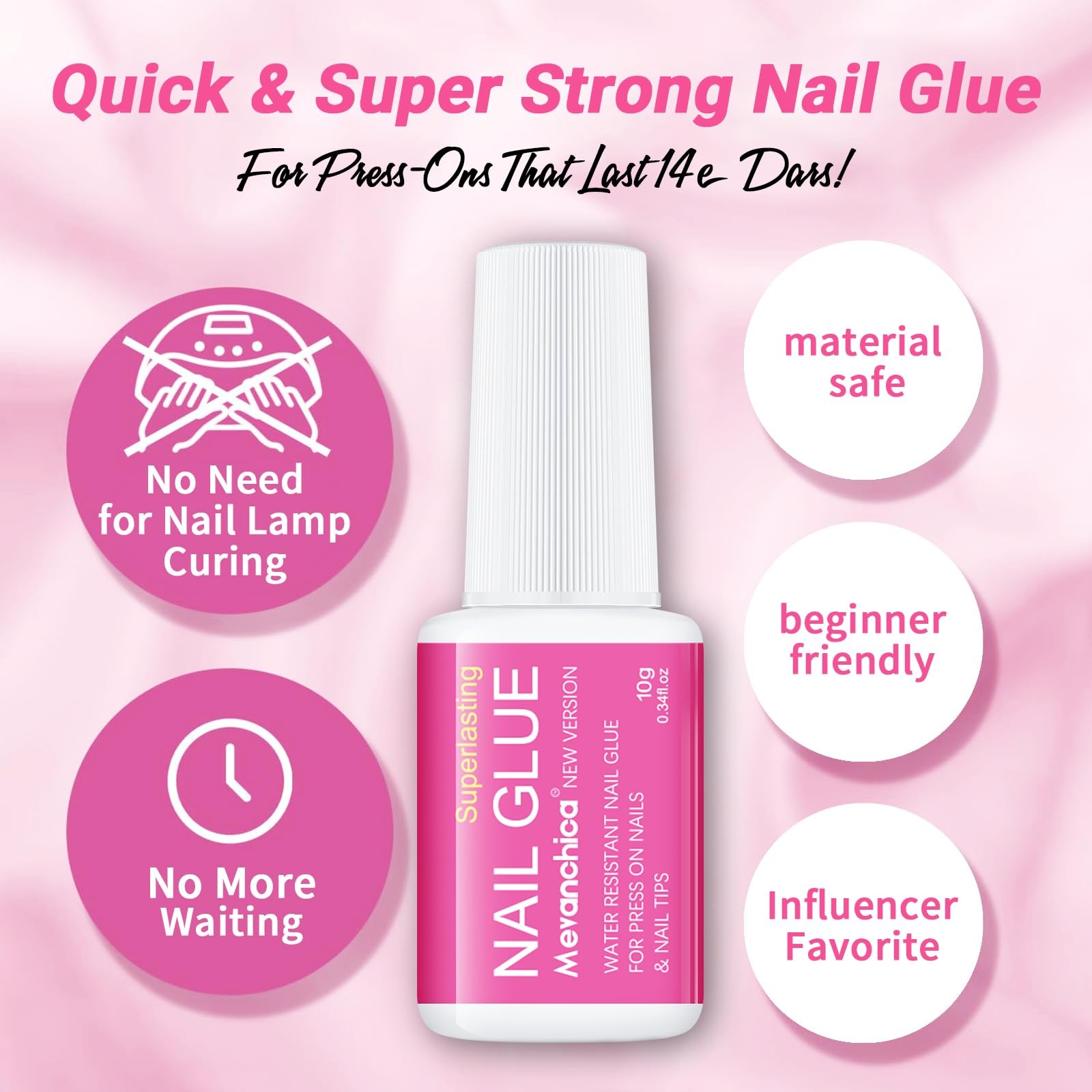Super Strong Nail Glue, Nail Tips & Acrylic Fingernails Brush Tip Applicator …