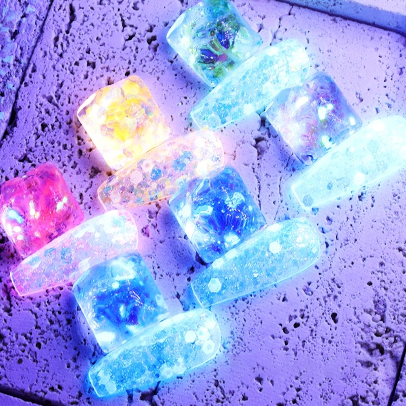 18/24 Color Glitter Powder Sequins Luminous Chunky Glitter Sequins