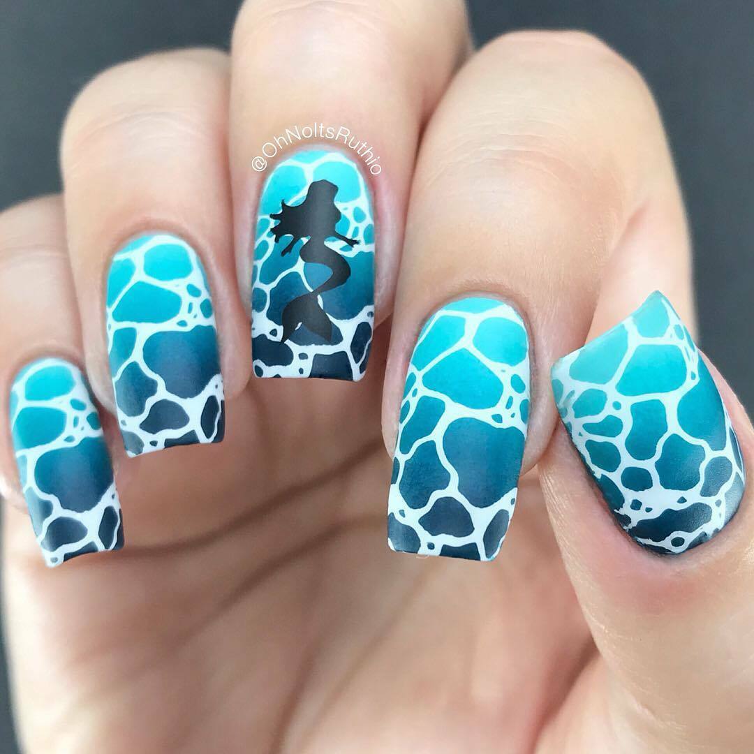 Whats Up Nails Mermaid Stencils for Nails, Nail Art, Nail Vinyls for Nail Design