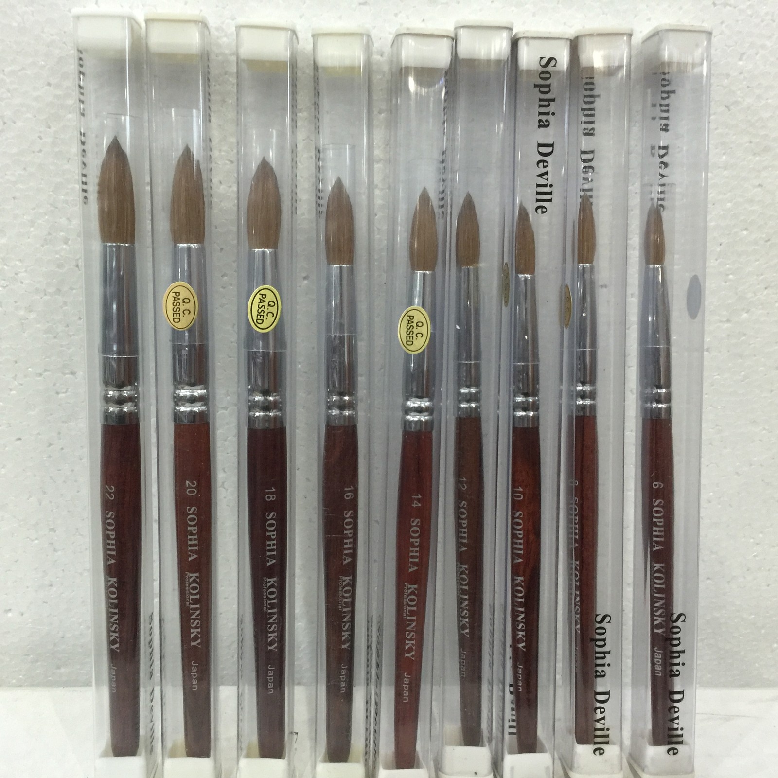 sophia Red Wood 100% real Kolinsky Acrylic Nail Brush Round all size 6 – 22
