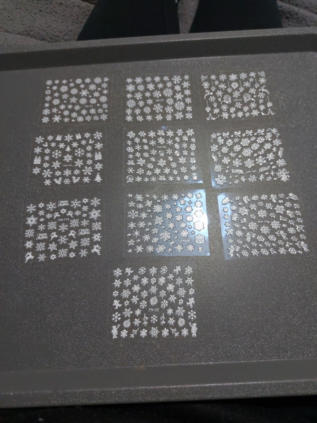 10 X Small Sheets Of White Christmas Nail Art Stickers (D214) New