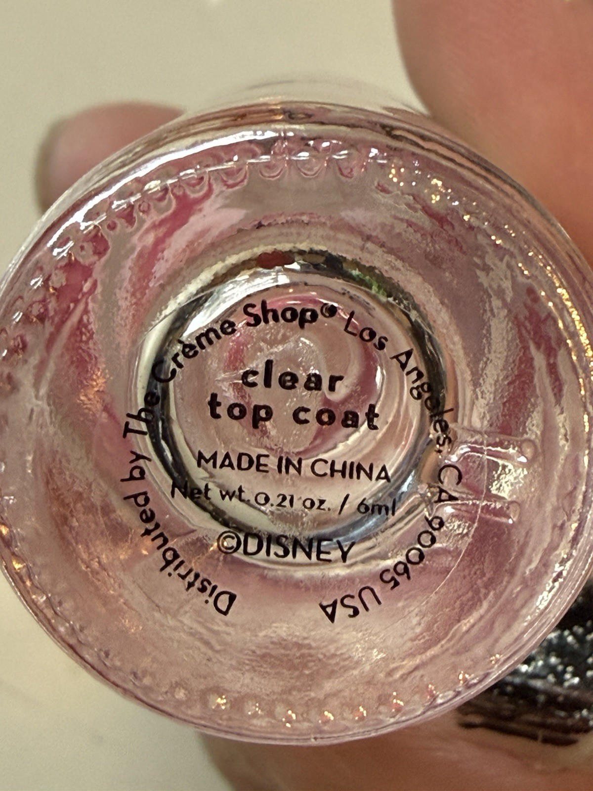 The Crème Shop Minnie Mouse Nail Polish Clear 0.21 Oz Logo Bottle Clear Pink