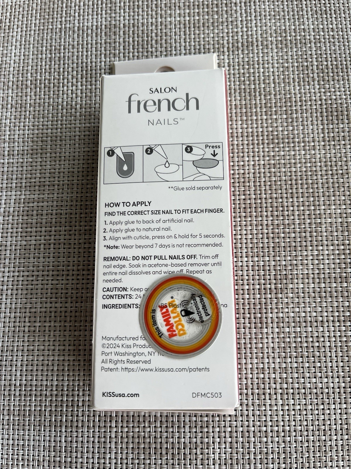 Kiss Salon French Full-Cover Nails, Medium, 24-Pack, Natural Look