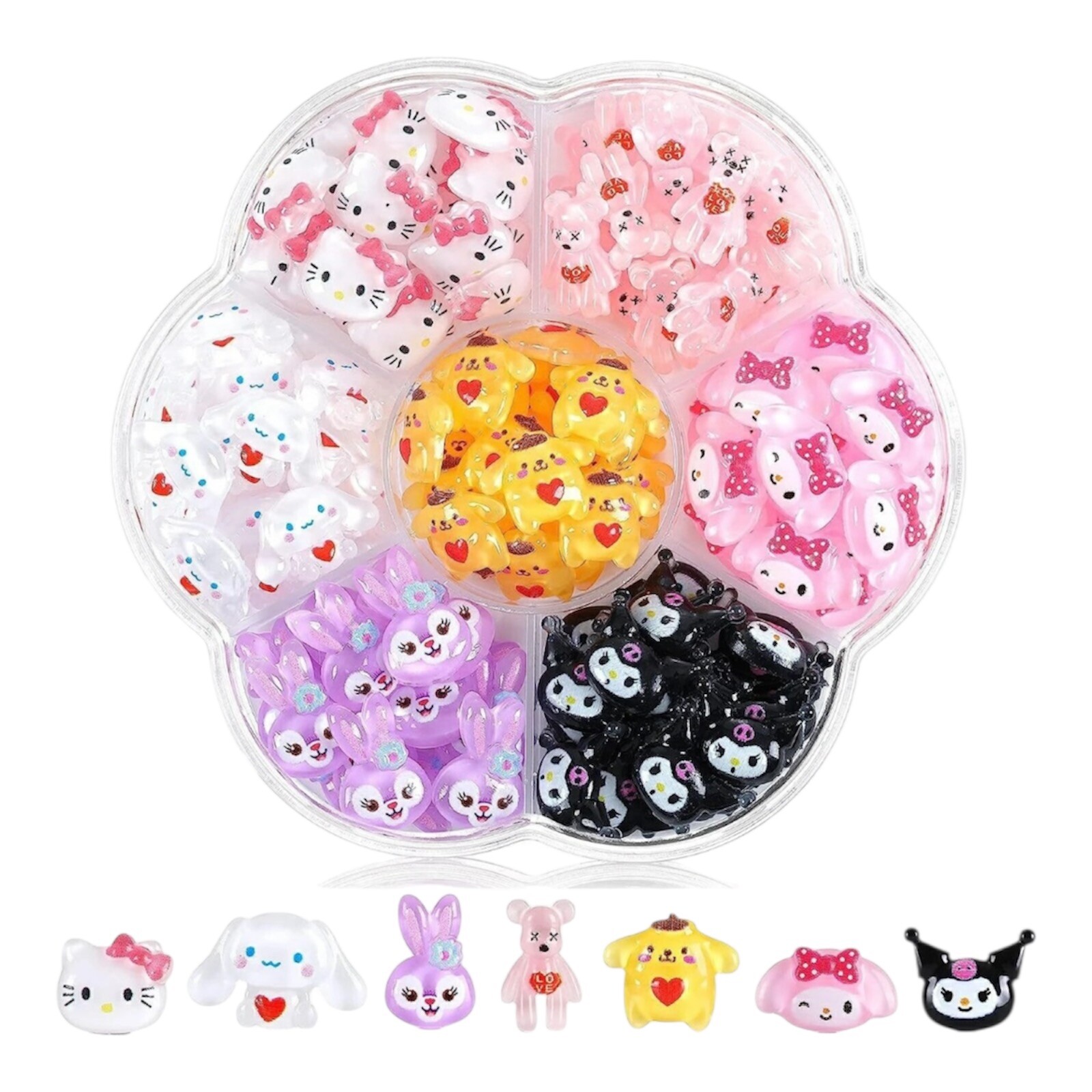 Sanrio Characters HELLO KITTY ,KUROMI, MY MELODY Nail charms 70pc NEW JAPAN