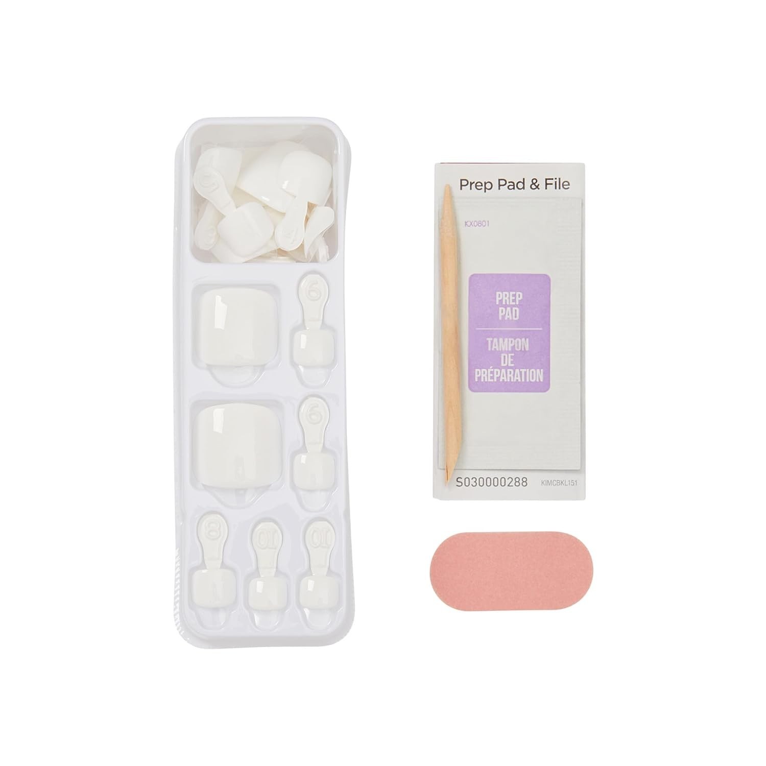 No Glue Mani Press On Nails, Color, ‘Feel The Beat’, White, Short Size, Squov…