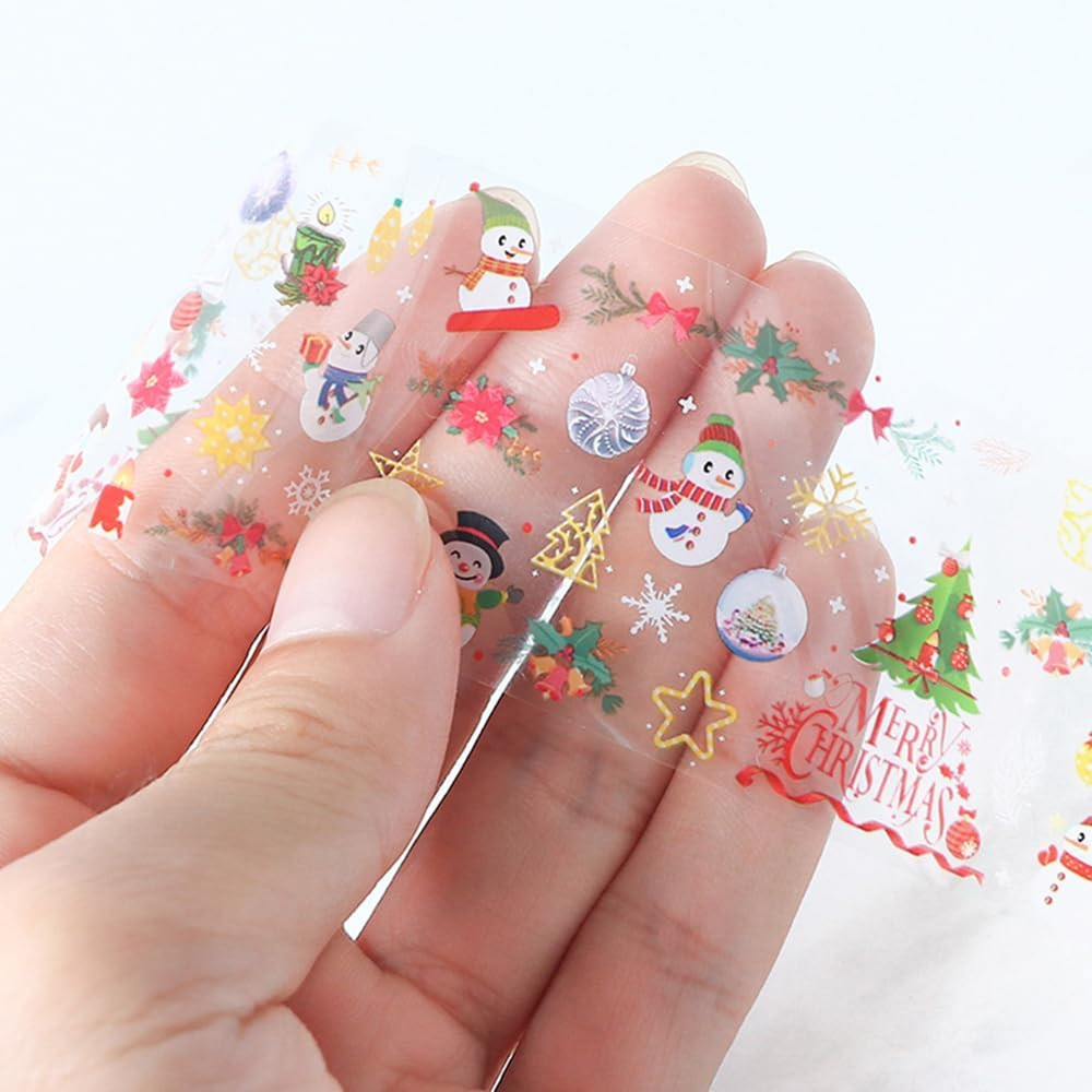 10 Sheets Christmas Nail Art Foils Transfer Stickers Winter Nail Stickers Decals
