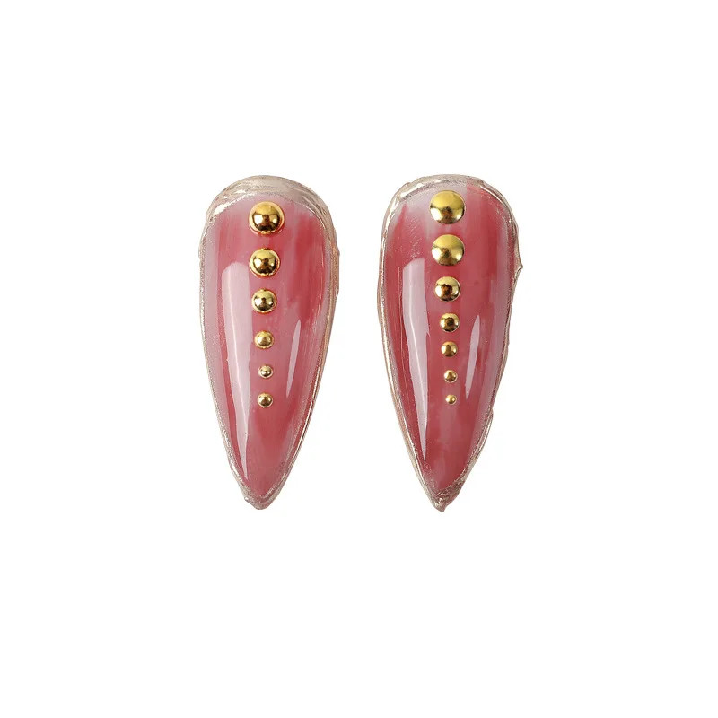 500PCS 0.8-3mm Gold Silver Solid Hollow Cavity Semisphere Rivets Metal Nail Art
