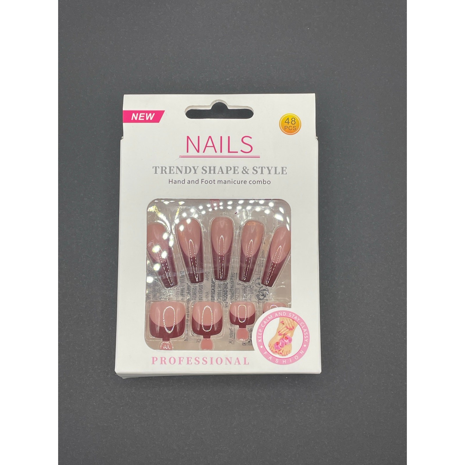 48 pcs matching nail and toe nails
