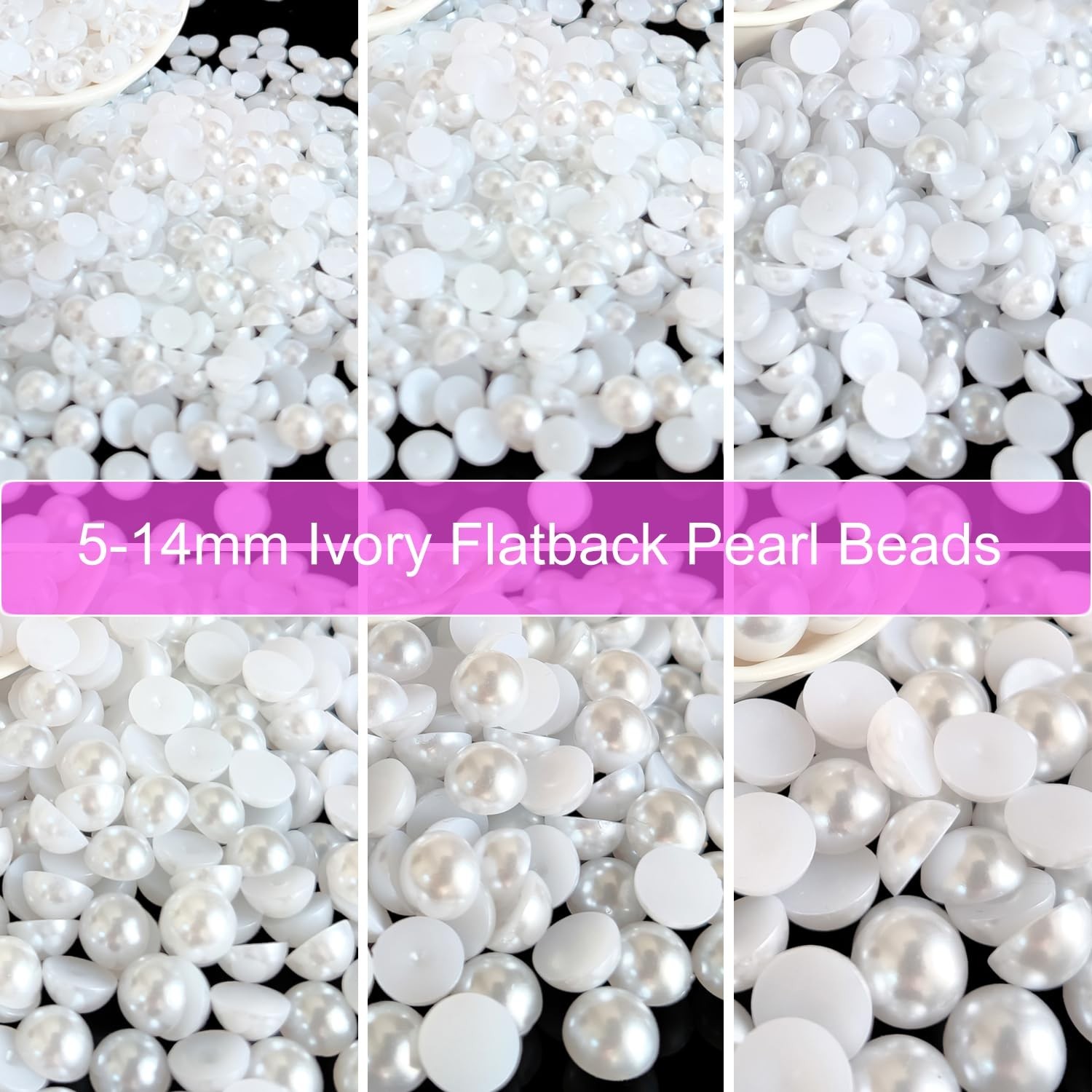 200PCS Flatback Pearls for Crafting Nail Art Half Round Pearls Bulk for Jewel…