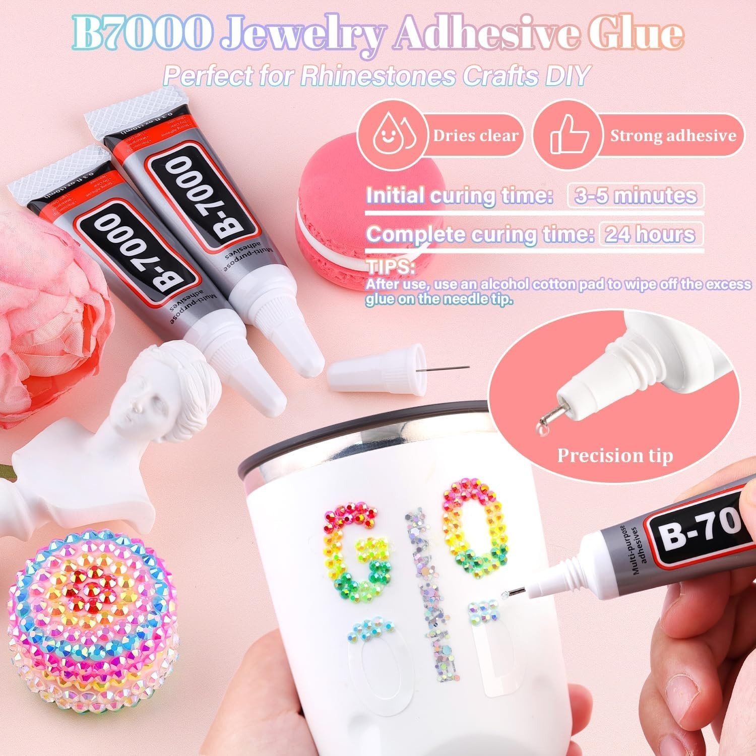 BELLEBOOST 50000Pcs 40 Colors Jelly Rhinestones Bedazzling kit, 3mm Multicolo…