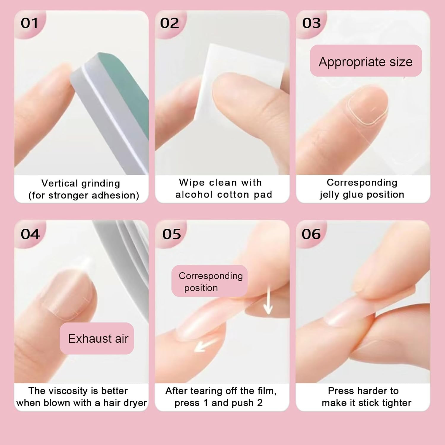 24Pcs Purple Pink Press on Nails Almond Medium 3D Embossed Lavender Fake Nail Sp