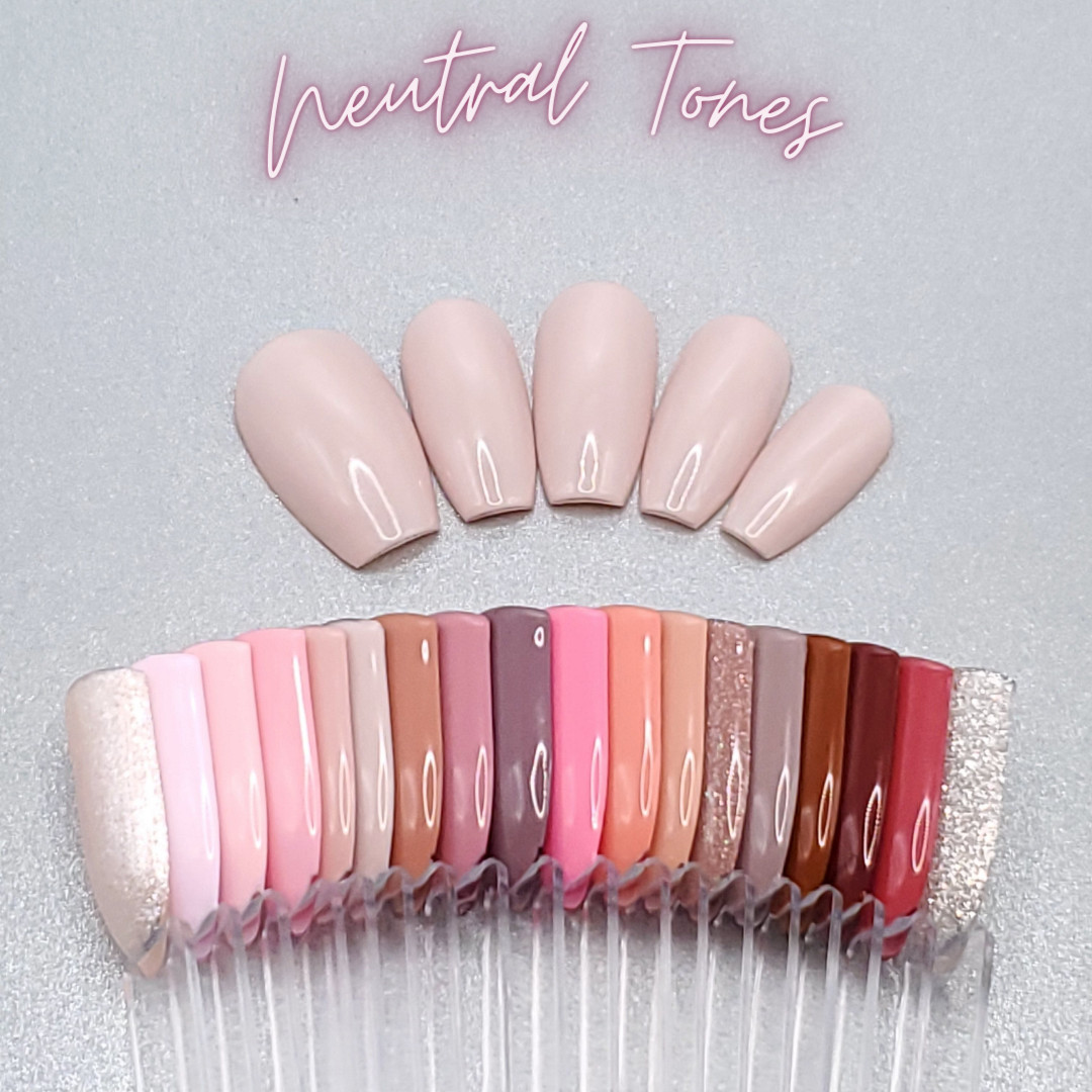#06 Soft Beige Gray Press On Nails | Handmade | Hard Gel Glue On Nails