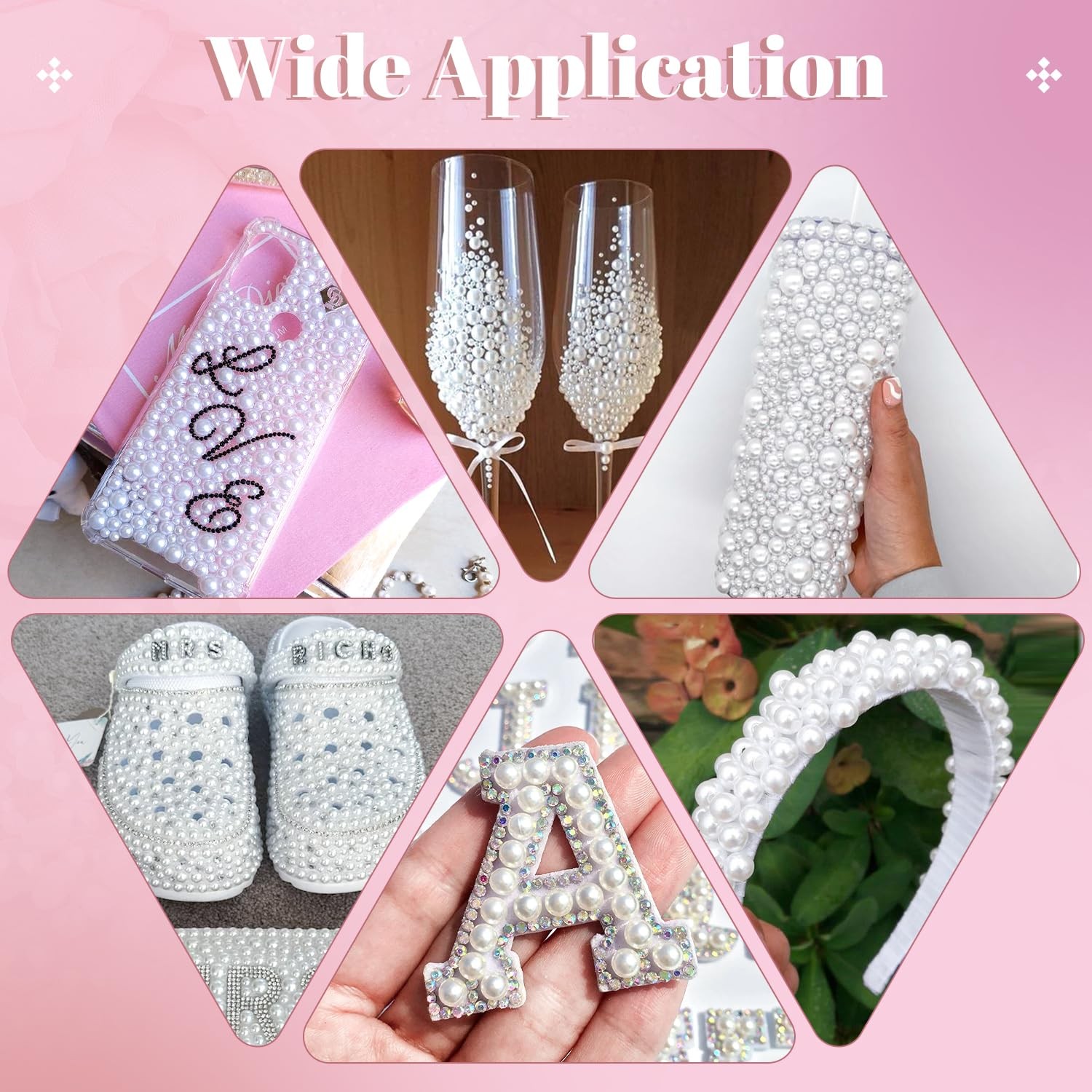 14000Pcs Flatback Pearls for Crafting White, Assorted Size 2/3/4/5/6/8/10mm H…