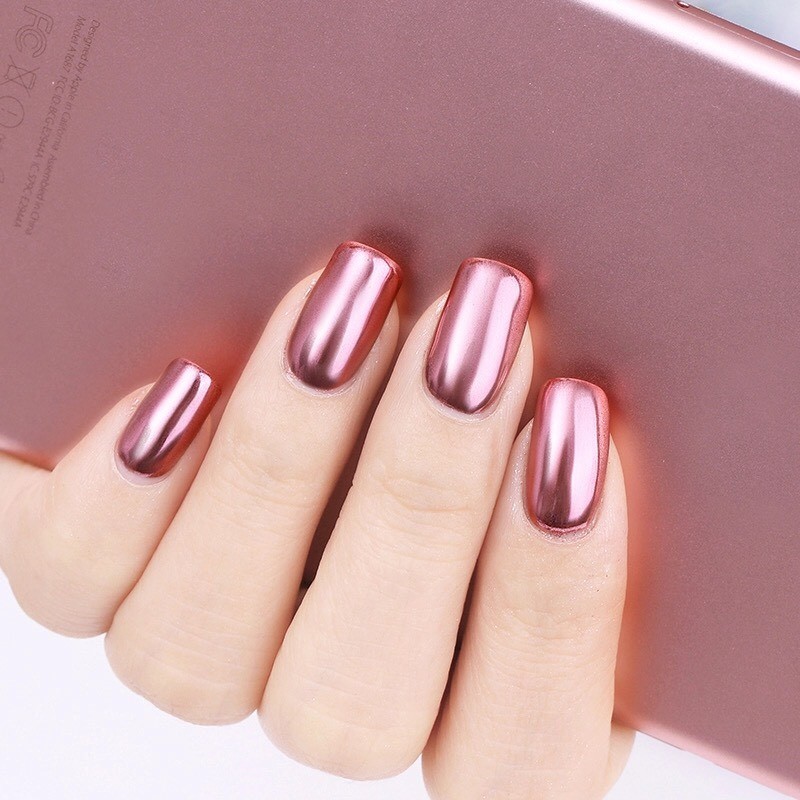 ROSE GOLD CHROME MIRROR POWDER Pigment Nail Art Champagne Shining Effect (GR)