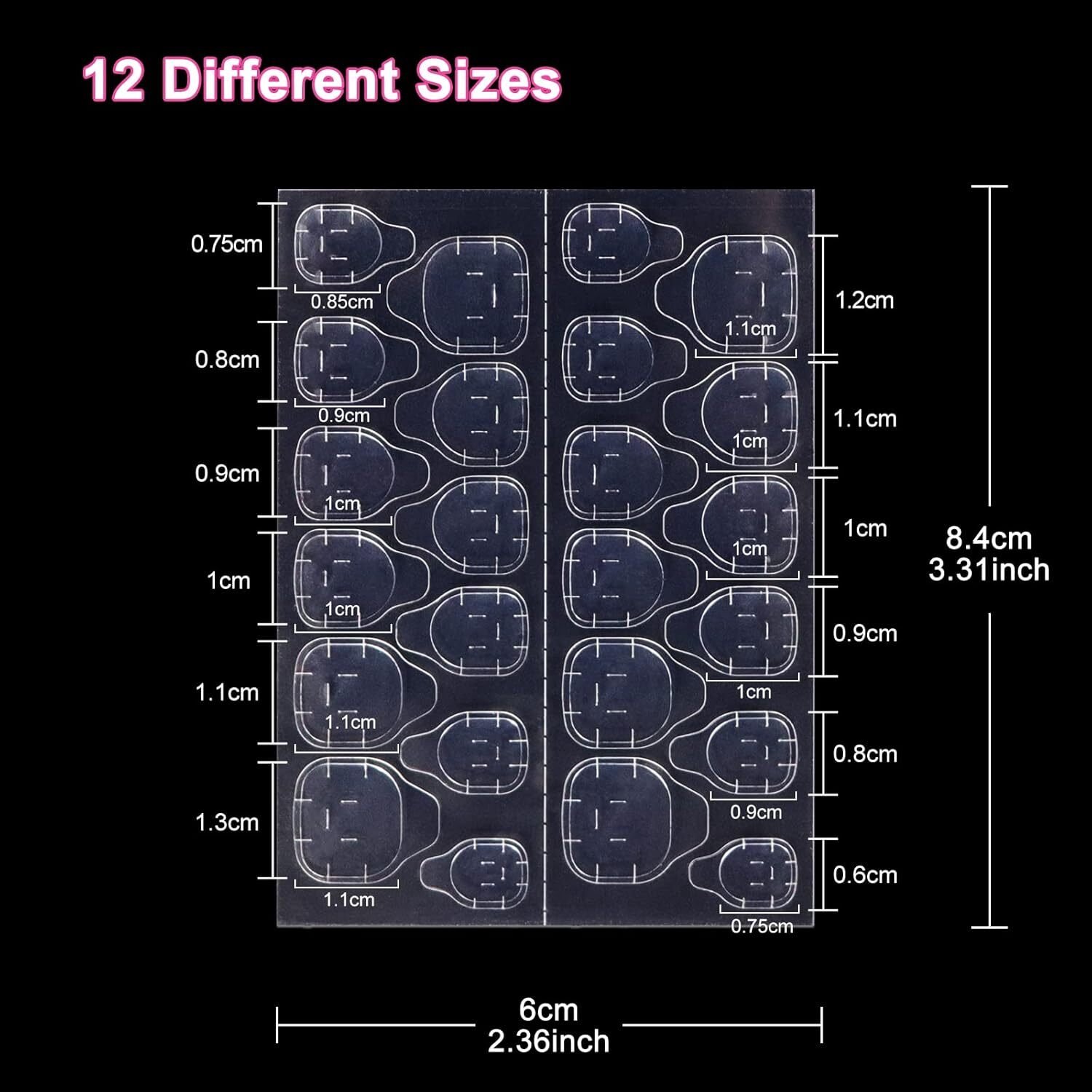 Double Sided Adhesive Tab Glue Tape Sticker Fashion False Nail Tip & ToeNails