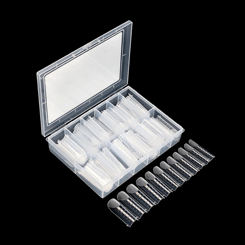 Clear Duals Acrylic Nail System Form UV Gel Nail Mold Full Cover Fasle Nail Tips